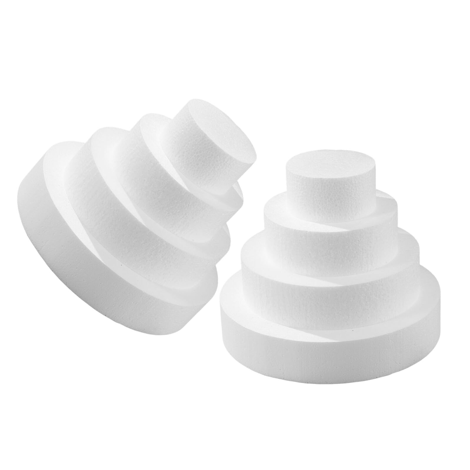 Gatuida Set da 8 Pezzi Manichini per Torte in Schiuma Rotondi 4-10 Pollici (ø 10-25 Cm, Altezza 5 Cm), per Pratica Decorazione Torte, Riutilizzabili, per Esposizioni e Allenamento