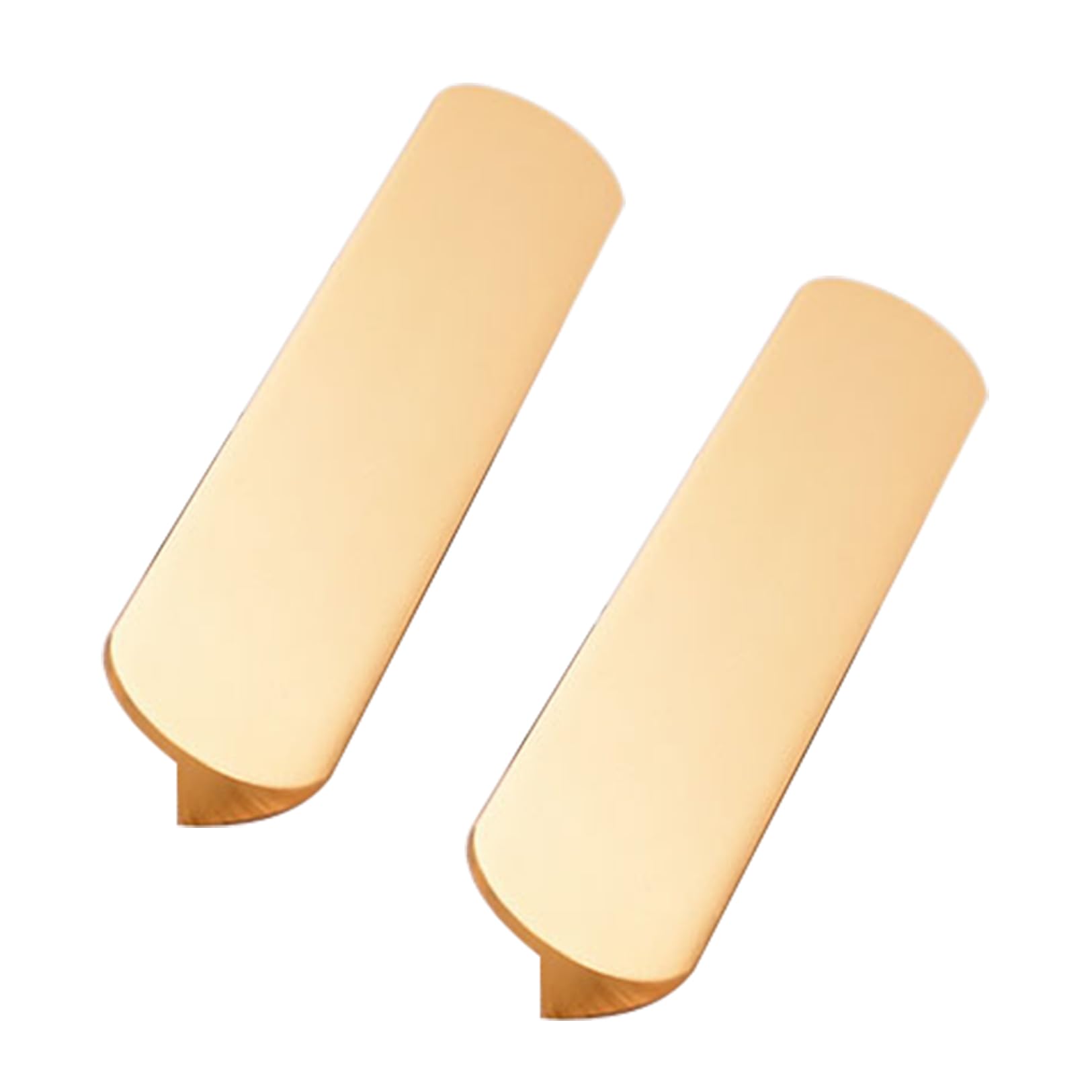 TYYCKJ Gold Cupboard Handles Solid TV Cabinet Handles Aluminum Alloy Shoe Cabinet Handles Gold Kitchen Drawer Pulls Furniture Handles Integrated Molding 2 Pack (Hole Distance 96mm)