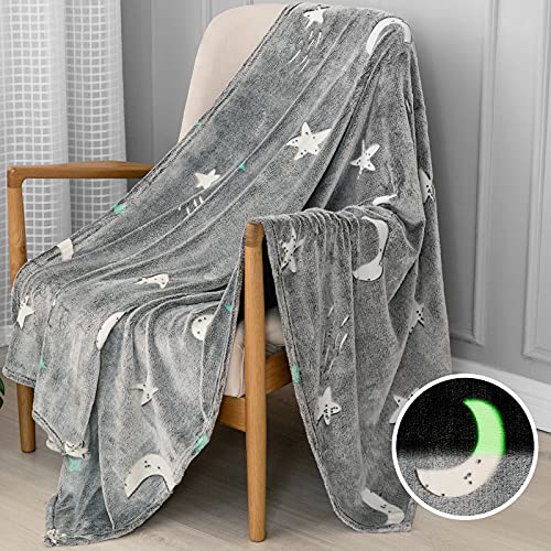 Sted Glow In The Dark Blanket Gifts For Boys 50 X 60 Inches, Soft Cute Flannel Fleece Stars Blanket, Personalized Blankets For Kids, Valentines Day Gifts, All Season Use Machine Washable 50" X 60" #TOP15
