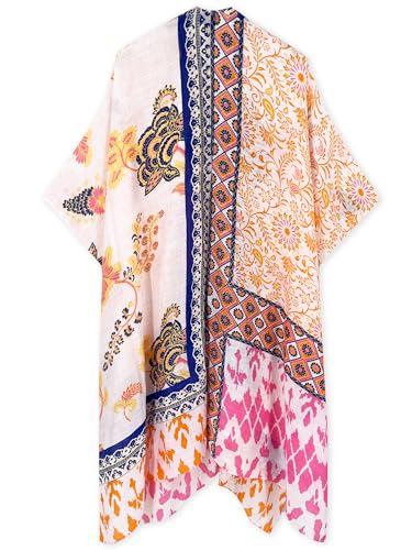 Image of Spicy Sandia Kimonos for Women Floral Beach Cover Up Loose Swimsuit Bathing Suit Coverup Cardigan for Summer Swimwear