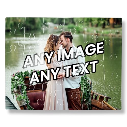 Custom Photo Jigsaw Puzzle - 30 Piece A5 Size (245x175mm) - Personalised Text & Image - MDF Wood