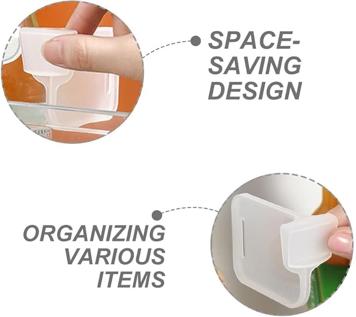 8/12/16PCS Adjustable Clear Fridge Dividers, Thickened Plastic Refrigerator Organizer Set for Shelves & Door Bins, Space-Saving Kitchen Storage Solution, Easy Snap-On Installation (Regular-16pcs)