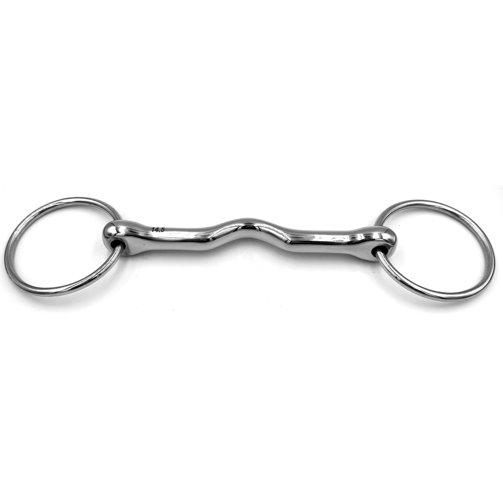 ES0240 Gebiss Wassertrense Loose Ring Stangegebiss Cambridge Mouth Snaffle mit Zungenfreiheit aus Edelstahl Ringdurchmesser 65 mm Gebissstärke 14 mm (13.5 cm)