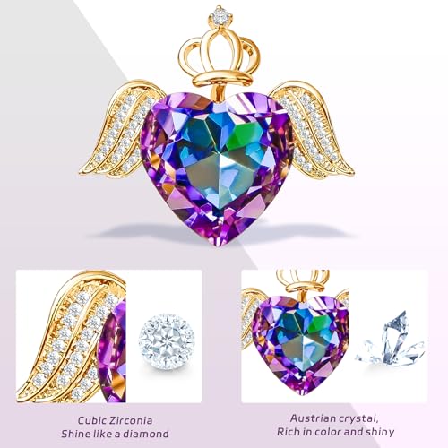 Image of Brooches For Women,14k Gold Plated Copper,Crystal Brooch,Love Brooch,Heart Brooches,Brooches Pin for Birthday, Christmas,Valentines, Wedding Parties, Anniversaries,Mother's Day