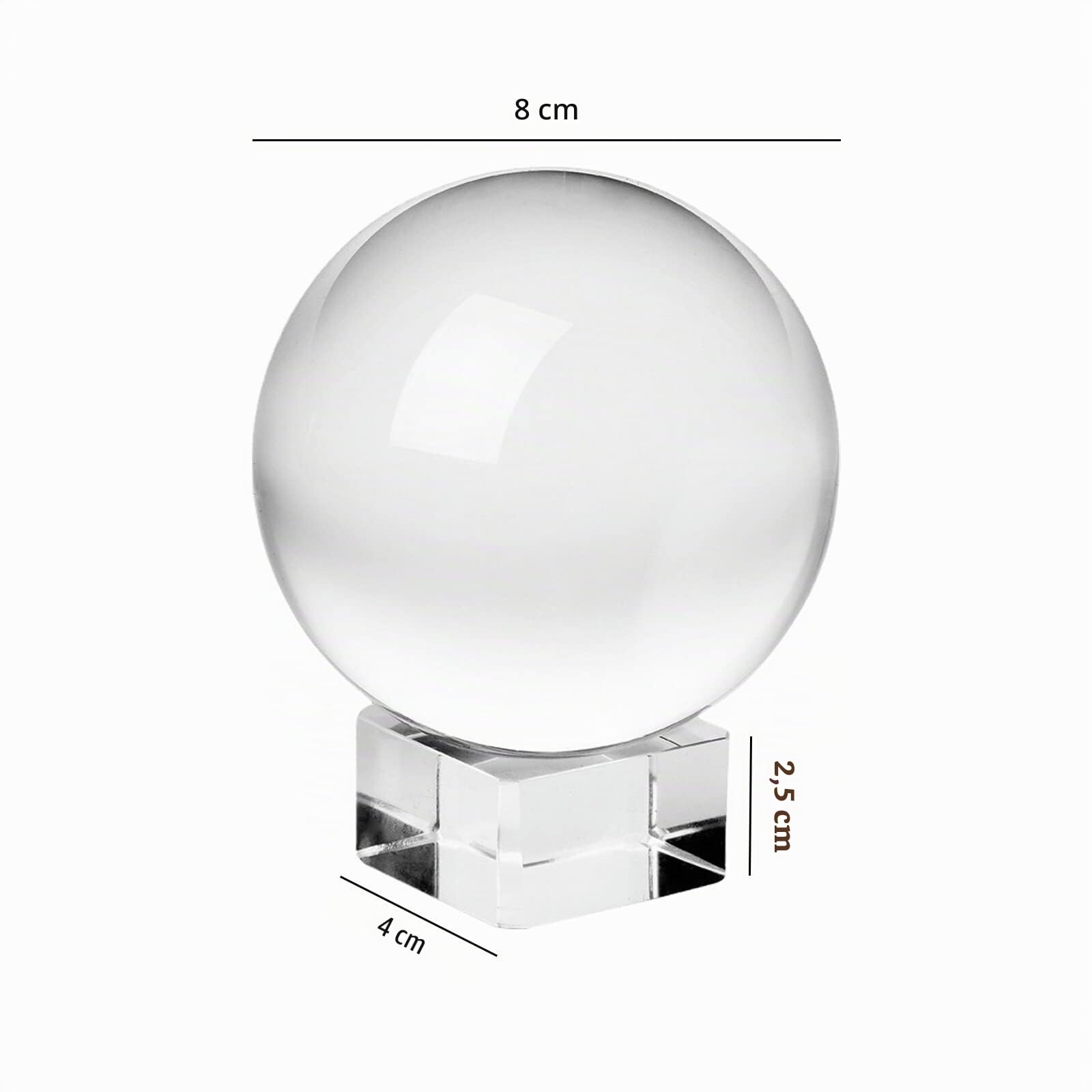 Bola de cristal K9 80 mm transparente para adivino fotógrafo