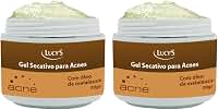 Kit 2 Gel Secativo para Acnes com Óleo de Melaleuca, Tratamento Rápido para Espinhas e Cravos, 30g.