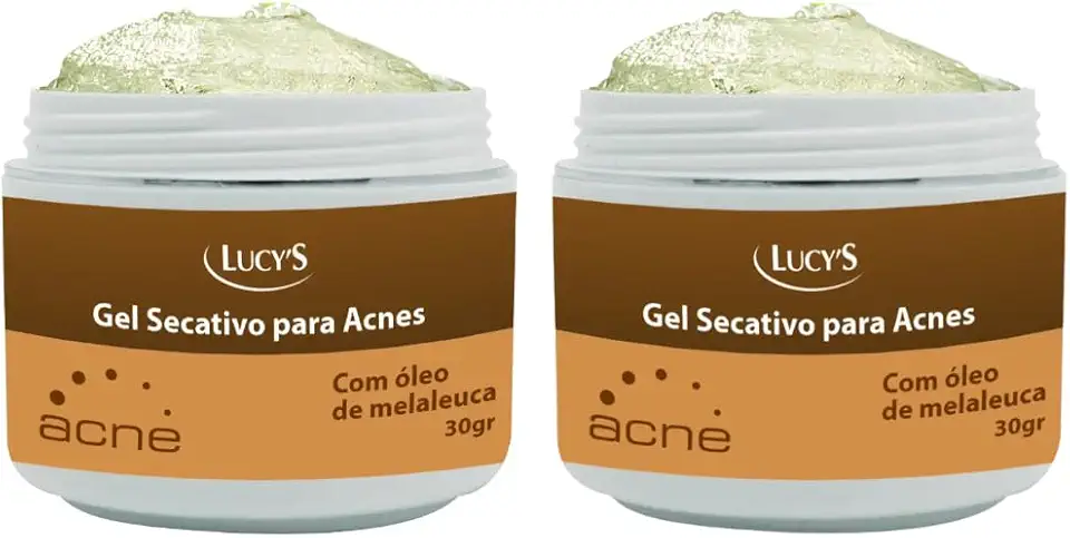 Kit 2 Gel Secativo para Acnes com Óleo de Melaleuca, Tratamento Rápido para Espinhas e Cravos, 30g.