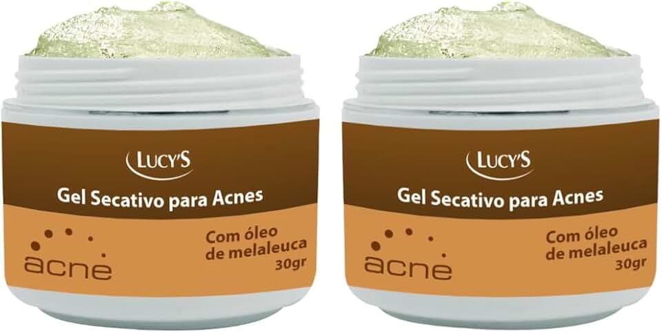 Kit 2 Gel Secativo para Acnes com Óleo de Melaleuca, Tratamento Rápido para Espinhas e Cravos, 30g.