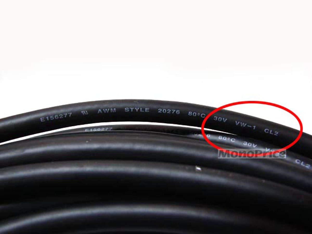 Cable Super VGA M/M CL2 de 50 pies (para instalación en pared) con ferritas (chapado en oro) 3