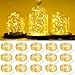 Starry String Fairy Lights, SmilingStore Firefly Lights with 20 Micro LED on 7.2feet/2m Silver Copper Wire Battery Powered for DIY Wedding Party Centerpiece Decorations Pack of 15 - Warm White