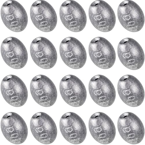 Plomos de Pesca de Primera Calidad - 20 Piezas de Plomos de Pesca Surfcasting, Equipo de Pesca Ideal para Todas Las Aguas