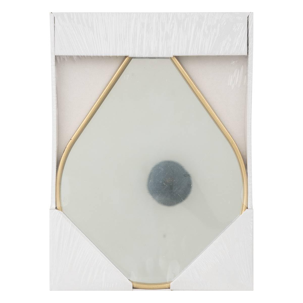 Drop Shaped Metal Mirror, Gold, 29L x 21l cm - Image 2