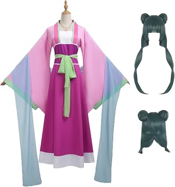 Women Anime Cosplay MaomaoCostume Pink Hanfu Dress Dress Kimono With Wig Set For Halloween Party