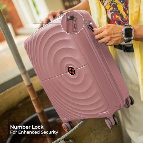 Image of Nasher Miles Seattle Hard-Sided Cabin Luggage 20 inch | 55cm | 8 Wheels Small Trolley Bag for Travel | Suitcase (Rose Gold)