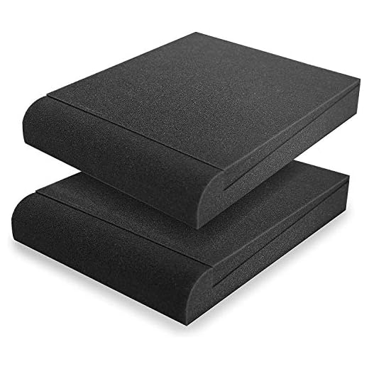 Sonic Acoustics Soundproofing High-Density Studio Isolation Pads, Acoustic Foam Panels, Acoustic Panels For 5 Inch Monitors, Pair Of Rubber Base That Prevents Vibrations, 1.8" X 8" X 12", Pack of 2