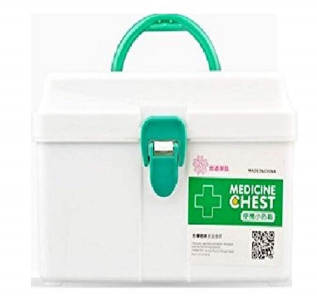 Naivete Portable Plastic First Aid/Medicine Storage Box and Organizer with Detachable Tray and Handle (White, Medium)-image-10