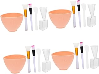 FOMIYES 4 Conjuntos De Máscara De Coroa Tigela Colher De Medição Facial Mini Copos De Medição Mini Frasco De Spray Conjuntos De Maquiagem Copo De Medição De Silicone Espátula De Maquiagem