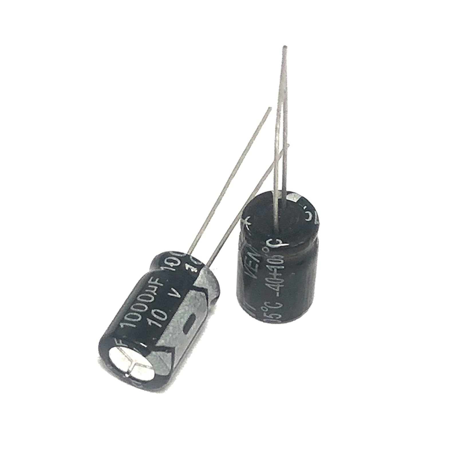 10 Condensatori Elettrolitici 1000uF 10V - Polarizzati, Per Circuiti Elettronici