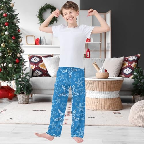 Boy's Lounge Pants Coral Reef Creature Starfish Kids Jogger Pants Elastic Waist Long Bottoms with Pockets 6-14 Years2