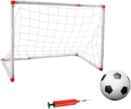 Miniatura 4 de Mini portería de fútbol con fútbol e inflador, red deportiva plegable para interiores para puerta de fútbol portátil resistente a la intemperie para