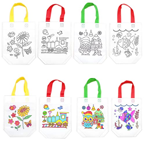 15 Stück DIY Stoffbeutel Set,DIY Graffiti Taschen,Stoffbeutel zum Bemalen,für Geburtstagsfeier Geschenke Cover