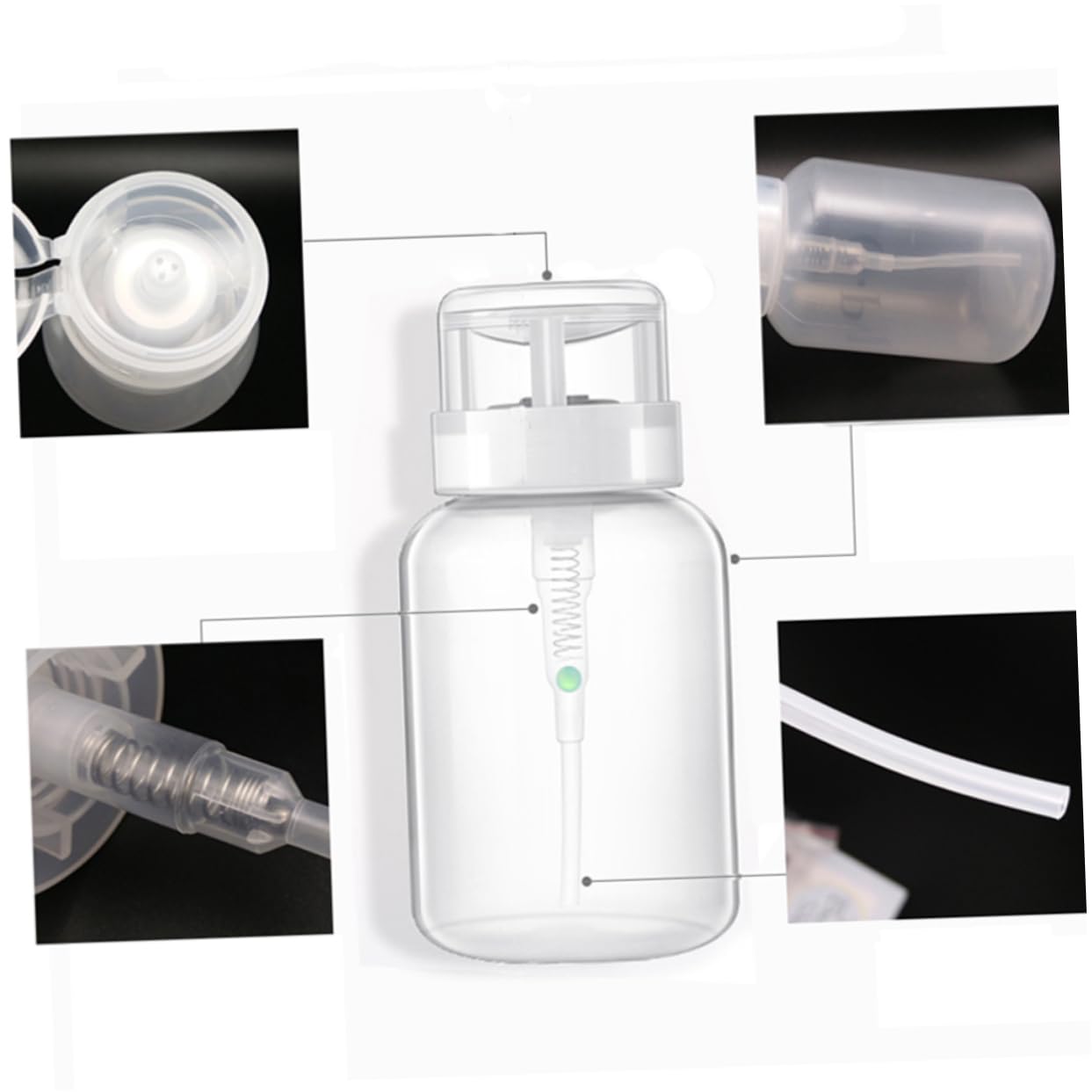 minkissy Nail Polish Remover Bottling 2 Pack 200ml Lockable Pump Bottle Dispensers Plastic Lotion Bottle Pumps