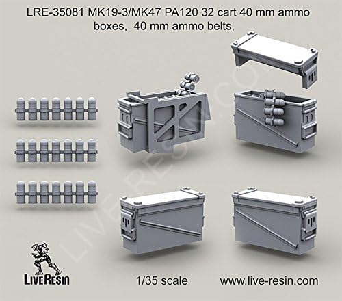 1:35 MK19-3 PA120 32 Cart Ammo Boxes Ammo Belt Resin Detail #LRE35081
