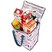 PLANET E Reusable Grocery and Picnic Bags - Colorful Collapsible Multipurpose Heavy Duty Utility Tote with Insulated Zippered Cooler (Pack of 3)