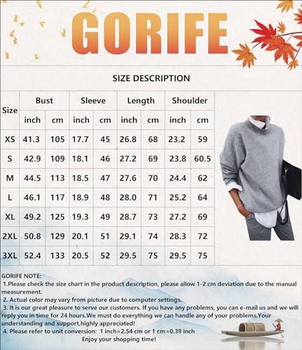 GORIFE Women's Winter Loose Sweaters Lapel Collar 2 in 1 Style Blouse Solid Long Sleeve Pullovers3