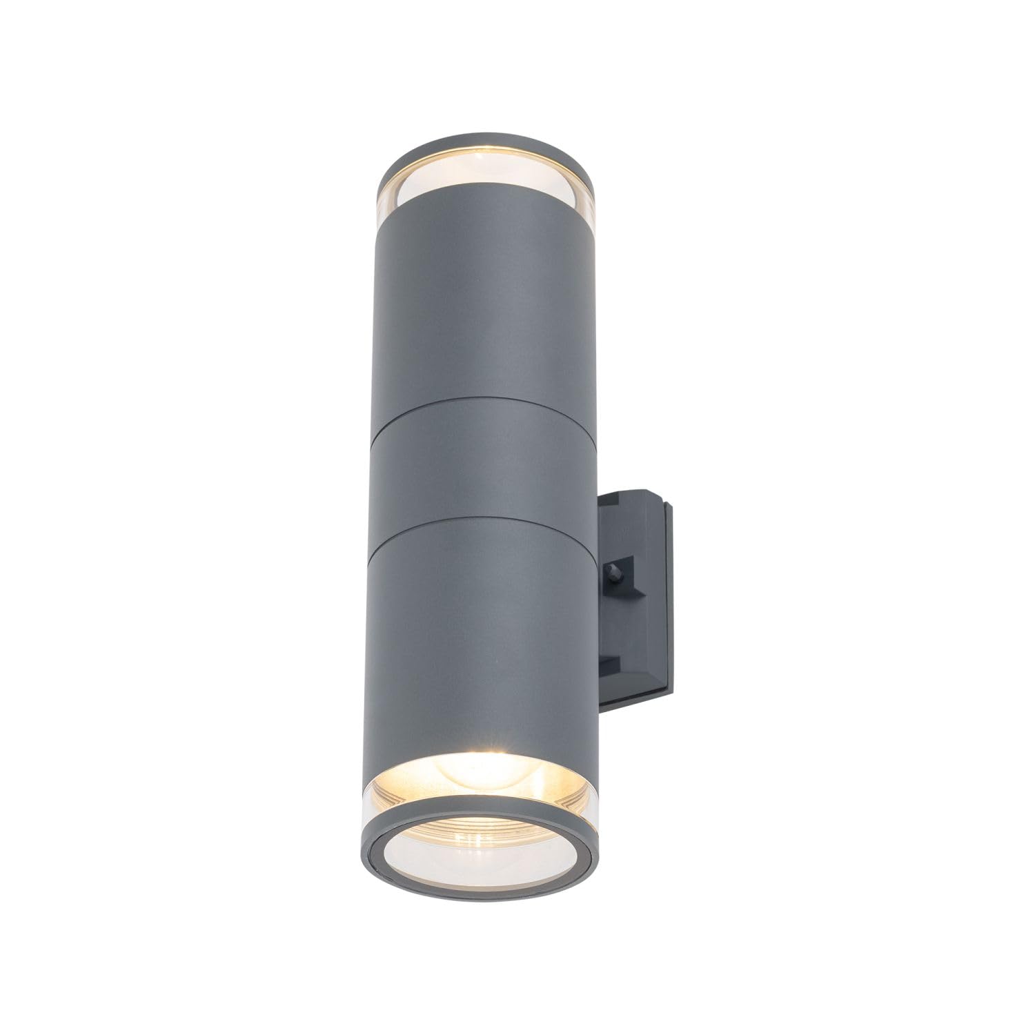 Außenwandlampe Up Down H: 35 cm schmal IP44 2-flammig E27 Aluminium Modern indirektes Licht Fassadenstrahler Wandlampe außen Haus Terrasse