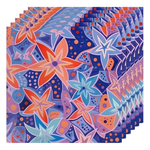 Servilletas de Tela Flores Multicolor Set x6 50.5x50.5 cm miniatura 1