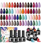 Amazon.com : Phoenixy Gel Nail Polish Kit with UV Light, 51Pcs Gel