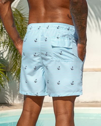 Image of SILKWORLD Men's Swim Trunks Quick Dry Shorts with Pockets