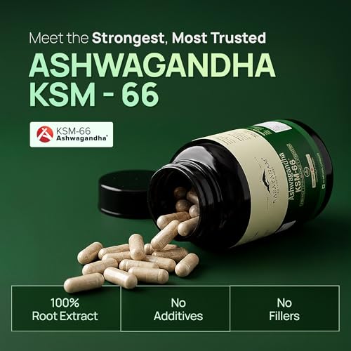 Image of Rasayanam Ashwagandha KSM-66 | Clinically Proven 600mg Dosage | 5.1% Withanolides for Max Results | 100% Pure Root Extract | Stress Relief, Energy & Recovery Support | World's Strongest Ashwagandha | 60 Capsules