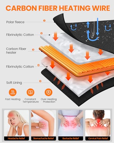 Men's Fleece Heated Vest with 7.4V 12000mAh Battery Pack Included, 8 Heating Zones Electric Heated Vest for Men3