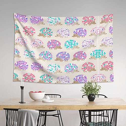 Hedgehog Polkadot Printed Tapestry, Aesthetic Funny Wall Hanging For Bedroom Living Room Dorm Home Decor 60 X 40 Inches #TOP3