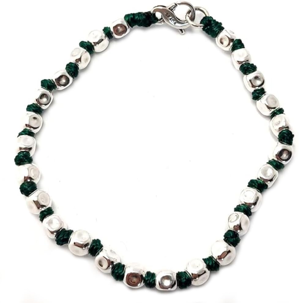 Spadarella spadino bracciale con pepite in argento 925 di diametro 3 mm