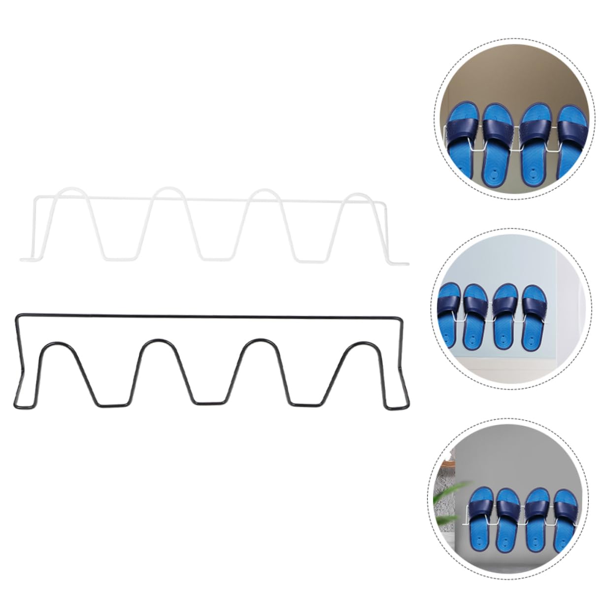 OFFSCH 2pcs Wall Mounted Bathroom Storage Rack Modern Slipper Holder for Entryway Sleek Drying Shelf Easy to Install and Space Saving Design