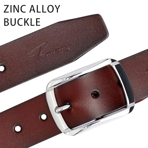 Men's Genuine Leather Dress Belt, Split Leather with Alloy Pin Buckle for Formal & Casual Wear2
