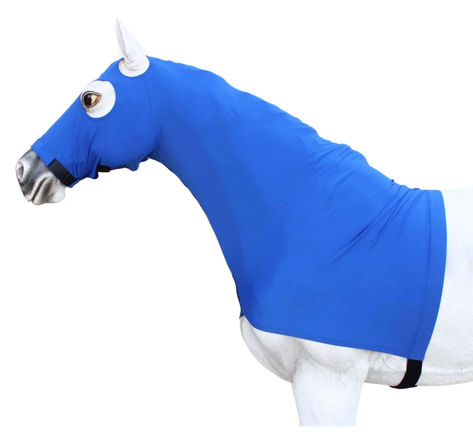CHALLENGER Large Horse Comfort Stretch Spandex Neck Hood Mane Stay Black