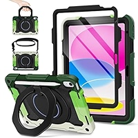 ROISKIN Case For IPad  A16  11th Generation 11 Inch 2025, IPad 10th Generation Case 10 9 Inch Rugged Protective Cover Slim Shockproof Dropproof Case For Kids With 360 Rotating Stand Pink