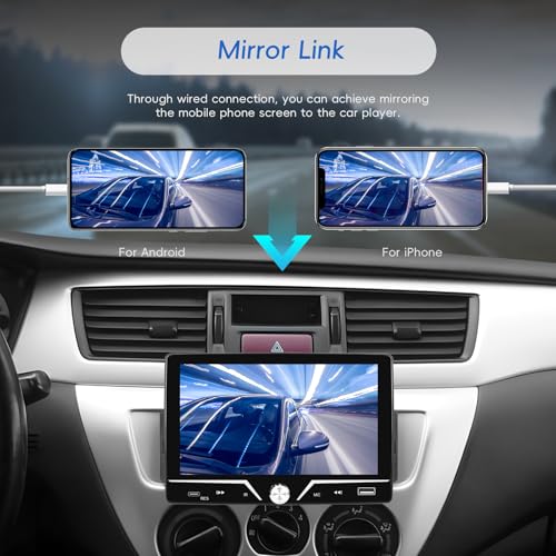 SIXWIN Single Din Car Stereo 7 Inch Touch Screen Car Radio with Carplay Android Auto Mirror Link Steering Wheel Control Bluetooth FM Radio EQ 7 Color Light Car MP5 Player by SIXWIN - Image 8