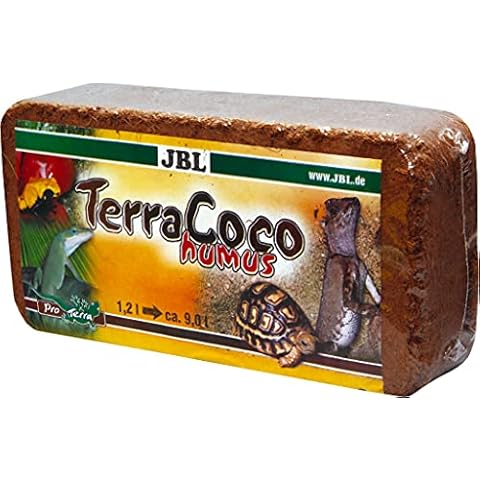 JBL TerraCoco Humus 71026 Bodengrund für alle Terrarientypen Kokoschips komprimiert Torfartig, 600 g, 9 l Cover