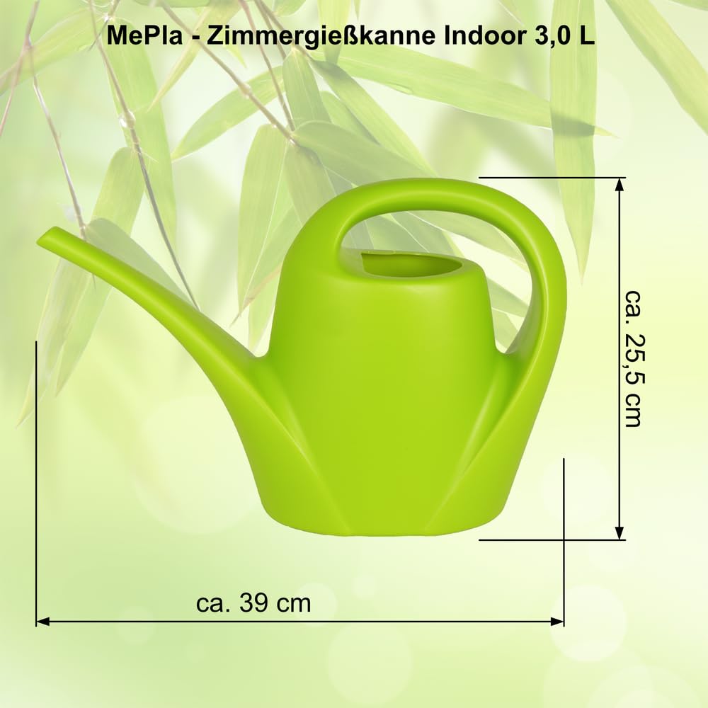 MePla - Regadera de 3,0 l para interiores – verde limón, resistente a la intemperie de plástico resistente a los rayos UV
