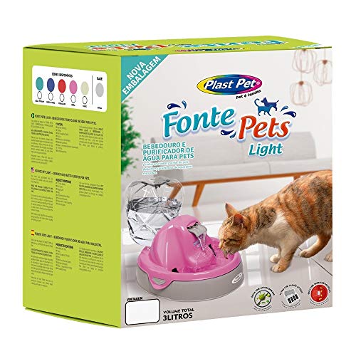 Bebedouro Gato Fonte de Água Gatos E Cães 3L Automático Plast Pet Cor:Azul