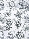 Guvana Black and White Wallpaper Floral Peel and Stick Wallpaper Leaf Contact Paper 197"x15.55" Mode
