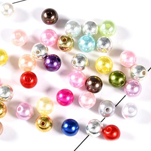 NICKI Garment Beads - Many Colors ABS Imitation Pearls Round Beads With Holes DIY Bracelet Earrings Charms Sewing Beads Necklace Jewelry Making B3625 (Mix Colors 3mm-1000pcs)