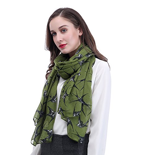 Swallow Bird Print Women's Scarf Shawl Wrap Lightweight2