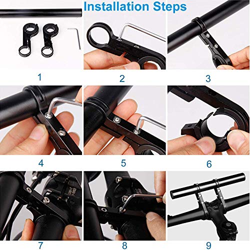 QeeHeng Bike Handlebar Extender,Double Clamp Carbon Fiber Bike Bicycle Handlebar Extender, Bicycle Accessories for Holding Bicycle Speedometer, Lighting, GPS, Phone Holder.