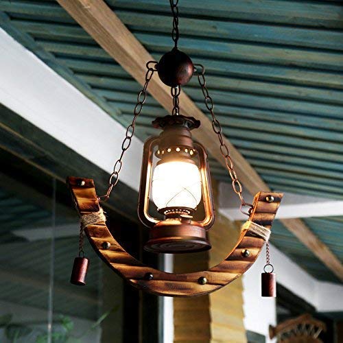 Lámpara de araña de queroseno rural americana, para restaurante, cafetería, bambú, lámpara de araña antigua